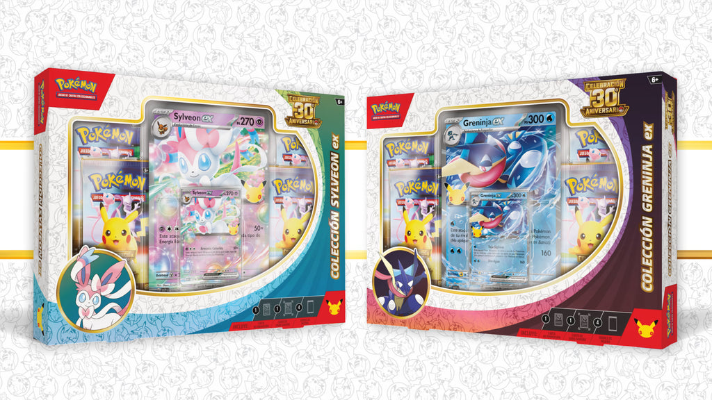 Colección Sylveon ex y colección Greninja ex de Celebración 30.º Aniversario de JCC Pokémon