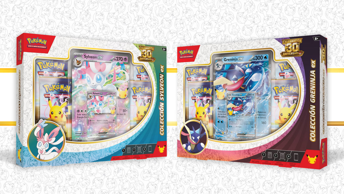 Colección Sylveon ex y colección Greninja ex de Celebración 30.º Aniversario de JCC Pokémon