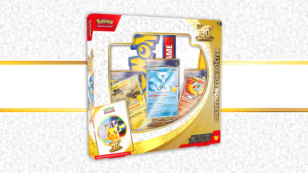 Colección con póster de Celebración 30.º Aniversario de JCC Pokémon